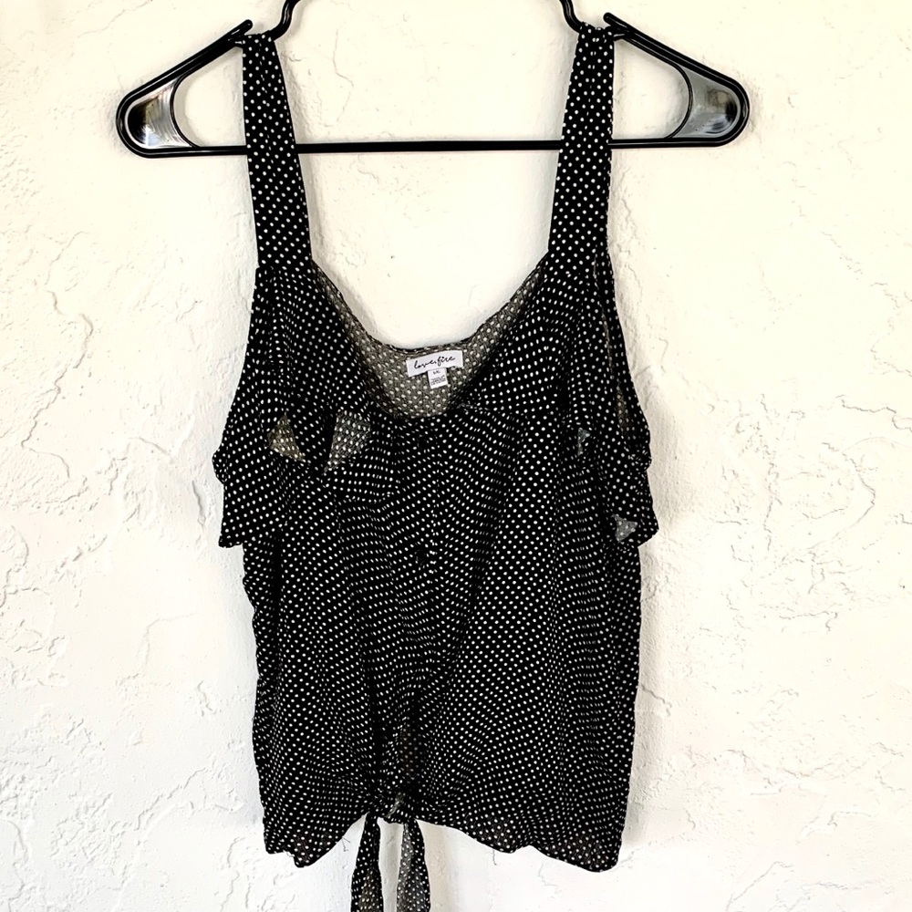 Boho black and white off the shoulder tank